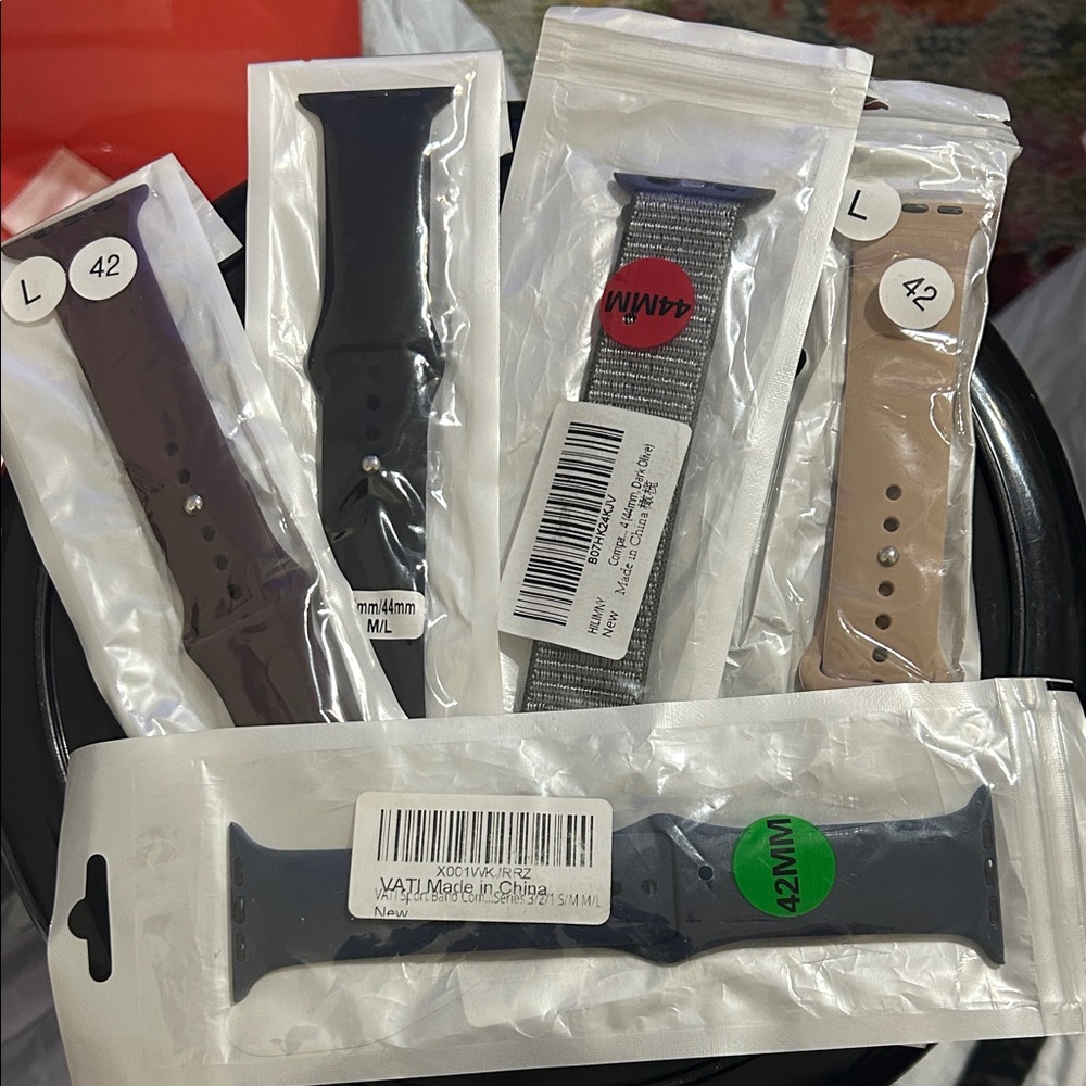 Men's Stylish Watch Bands Set - Black, Gray, Brown, Tan, navy.